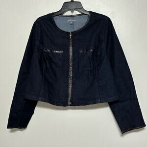 Jessica London Dark Wash Denim Jacket Size 16W